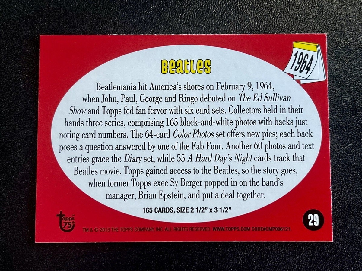 その他 The Beatles Topps 75th Anniversary #29 2013 Topps 75th Anniversary Rainbow Foil Refractor #29 Beatles | eBay