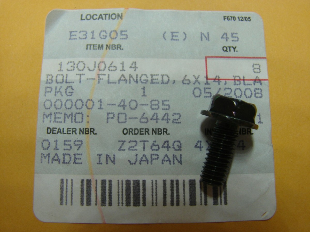 NOS KAWASAKI BN EJ EX KL KAF KLF KSV KVF VN FLANGED BOLT 6x14