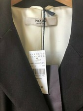 PRADA Classic - Contemporary Black Wool and Silk Crepe Coat 44 US 6 NEW