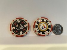 Marcador de golf rojo con fichas de póker Pittsburgh Steelers 11,5G estilo casino doble cara