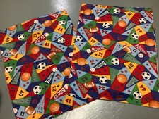 Sports Pillowcases Baseball/Soccer/Football/Basketball 22x30 Primary Colors