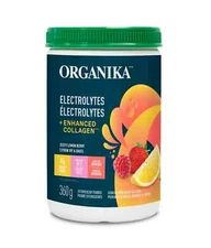 Organika Electrolytes + Enhanced Collagen No Caffeine Zesty Lemon Berry 360g NEW