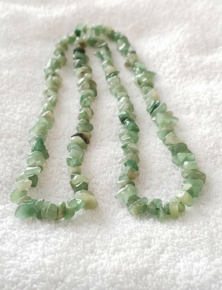 Green Jadeite Nephrite Jade Infinity Chip Necklace 68… Gem