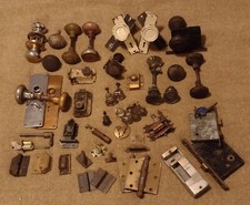 Huge Mixed Lot Antique Vintage Door Hardware Locks Keys Doorknobs Plates Hinges
