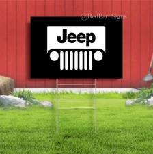 JEEP Cherokee Renegade Wrangler Rubicon Man Cave Indoor Outdoor Yard Sign with M