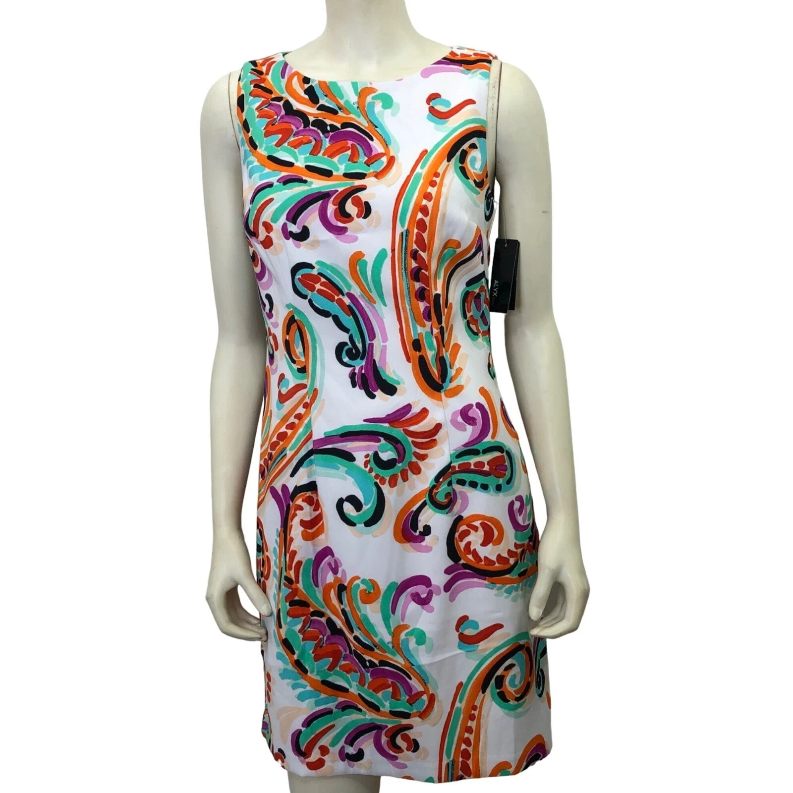 ALYX ABITO TUBINO SMANICATO MULTICOLORE TAGLIA 8 NUOVO CON ETICHETTA