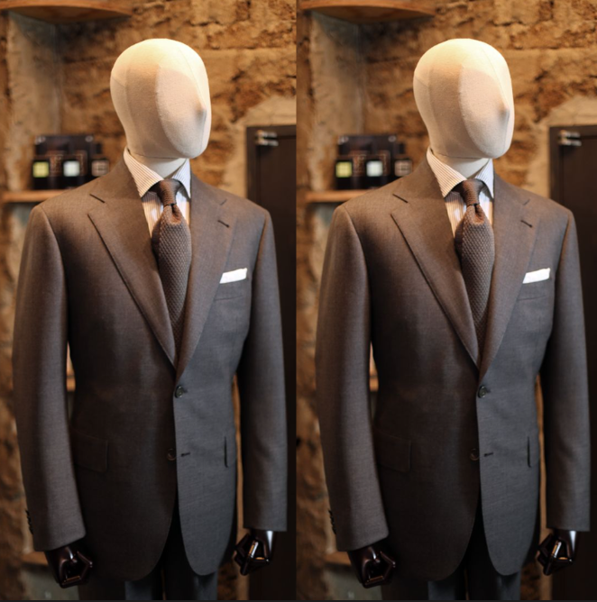 Gray Men Suits Formal Business Wide Lapel Wedding Groom Tuxedo Blazer Two Pieces