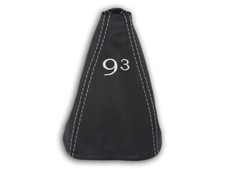FÜR SAAB 9-3 I YS3D 98-02 SCHALTMANSCHETTE SCHALTSACK LEDER STICKEREI 93 n.WEISS