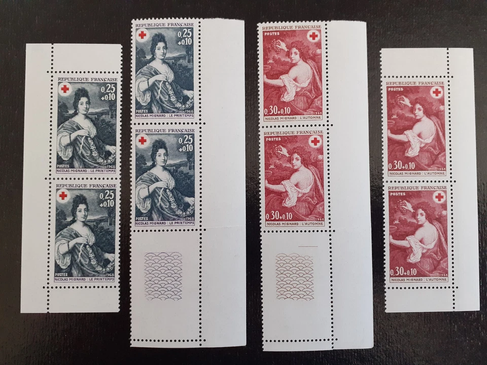 Frankreich - Rotes Kreuz 1968 - eindeutig aus Bogen und Heftchen Mi. 1647/8 - Bild 1 von 1