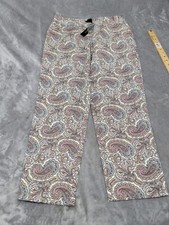 Talbots The Perfect Crop in Heritage Paisley pants size 8 pink, blue, brown NEW