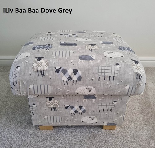 Storage Footstools iLiv Fabric Aviary Teal Birds Patchwork Sheep Red Blue Green - Picture 52 of 54
