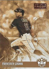 FRANCISCO LINDOR 2018 DIAMOND KINGS SEPIA VARIATIONS ARTIST PROOF RED #65
