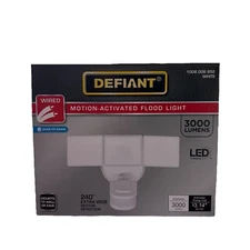 NEW Defiant Motion Activated Outdoor LED Triple Head Flood Light White