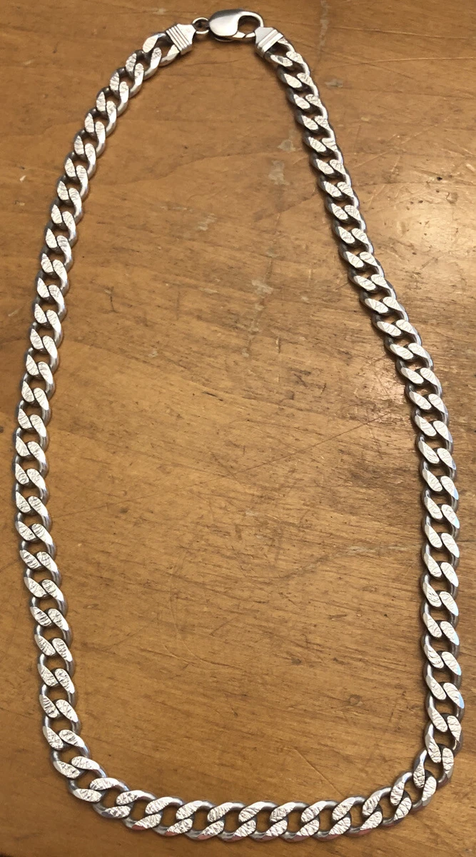 Men s Cuban Link Chain Necklace In 925 Italy Sterling Silver Men