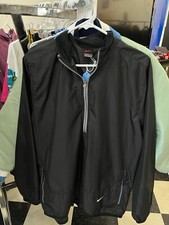 vintage nike black tag 1/2 zip windbreaker jacket womens size large 90s