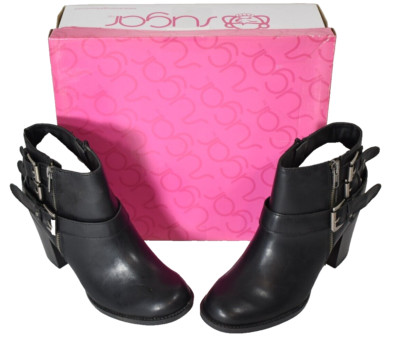 Women's Sugar Hacha Black Tonal Ankle Bootie  Size 6.5 M  NIB