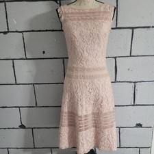 ADRIANNA PAPELL Lace Pink Dress Size 2