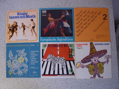 Konvolut 6 x  Kindertänze  Schallplatten 7'' mit Tanzanleitung