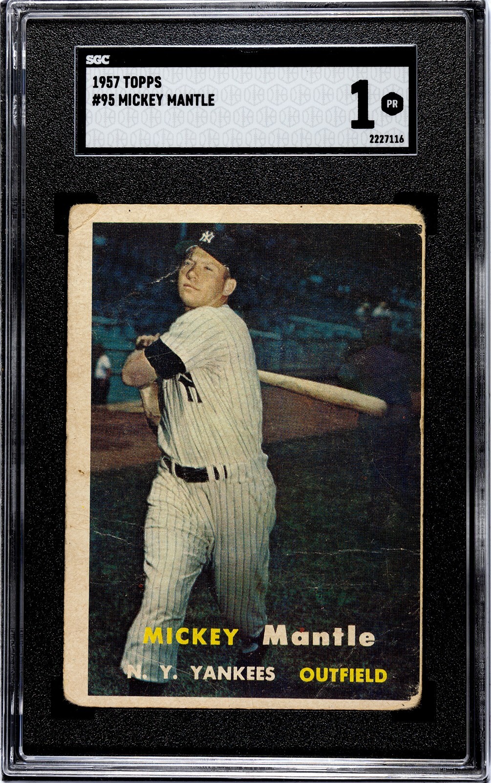 1957 Topps - #95 Mickey Mantle Freshly Graded SGC 1