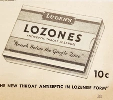 1936 Ludens Lozones Lozenges Cough Drops Advertisement Antique Medical Ephemera 