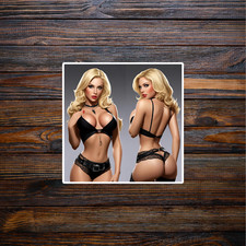 Pinup Girl Sticker Vinyl Decal Woman Blonde Bombshell Cleavage Seductive Sexy