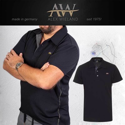 NEU & Exklusiv | Herrenpolo Serpento | Kurzarm Poloshirt & Jeansdetail | XS-6XL