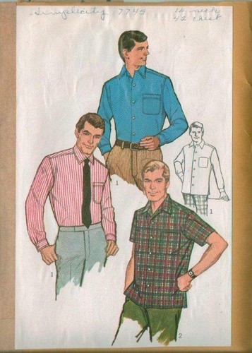 Fuera de imprenta patrón de costura vintage Simplicity para hombre separado que elijas - Imagen 3 de 25