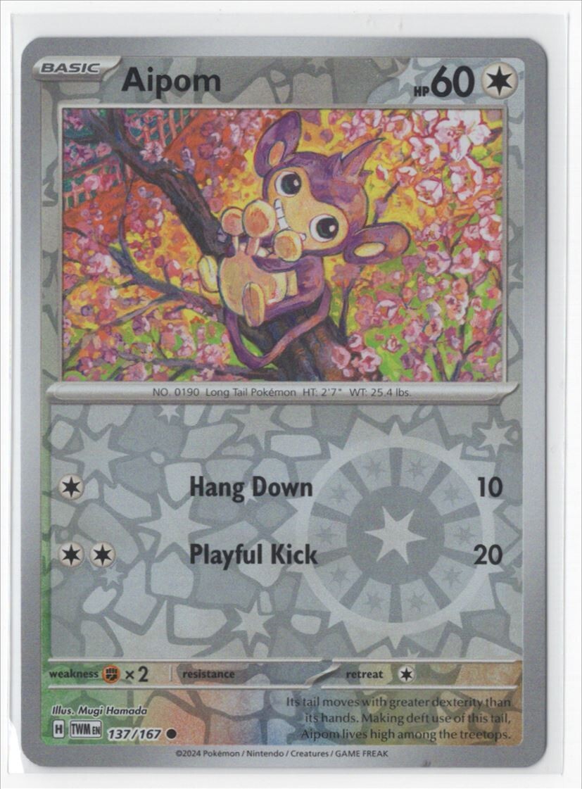 Pokemon Twilight Masquerade 137/167 Aipom Reverse Holo