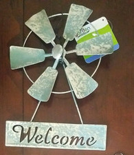 Welcome Hanging Silver Color Windmill Sign-Brand New-SHIPS N 24 HOURS