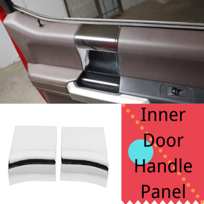 CheroCar Interior Door Handle Cover Trim For Ford F150 2015-2020 – Black Wood, 4-Piece Set