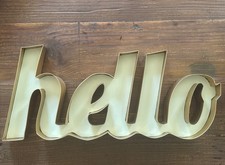 Hello Sign Shelf Sitter Office Desktop Dorm Decor Wall Hanging Decor Word Art