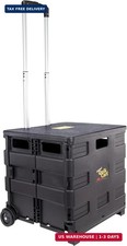 dbest Products Quik Cart Standard Collapsible Rolling Crate - Black with Wheel