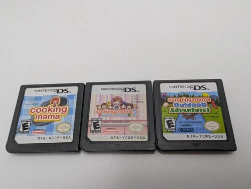 Cooking Mama, Cooking Mama 2 & Camping Mama Nintendo DS Game Cartridges Only (3)