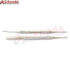 Set Of 2 Professional Cuticle Pusher Spoon Gouge Finger Nail File Double Ended