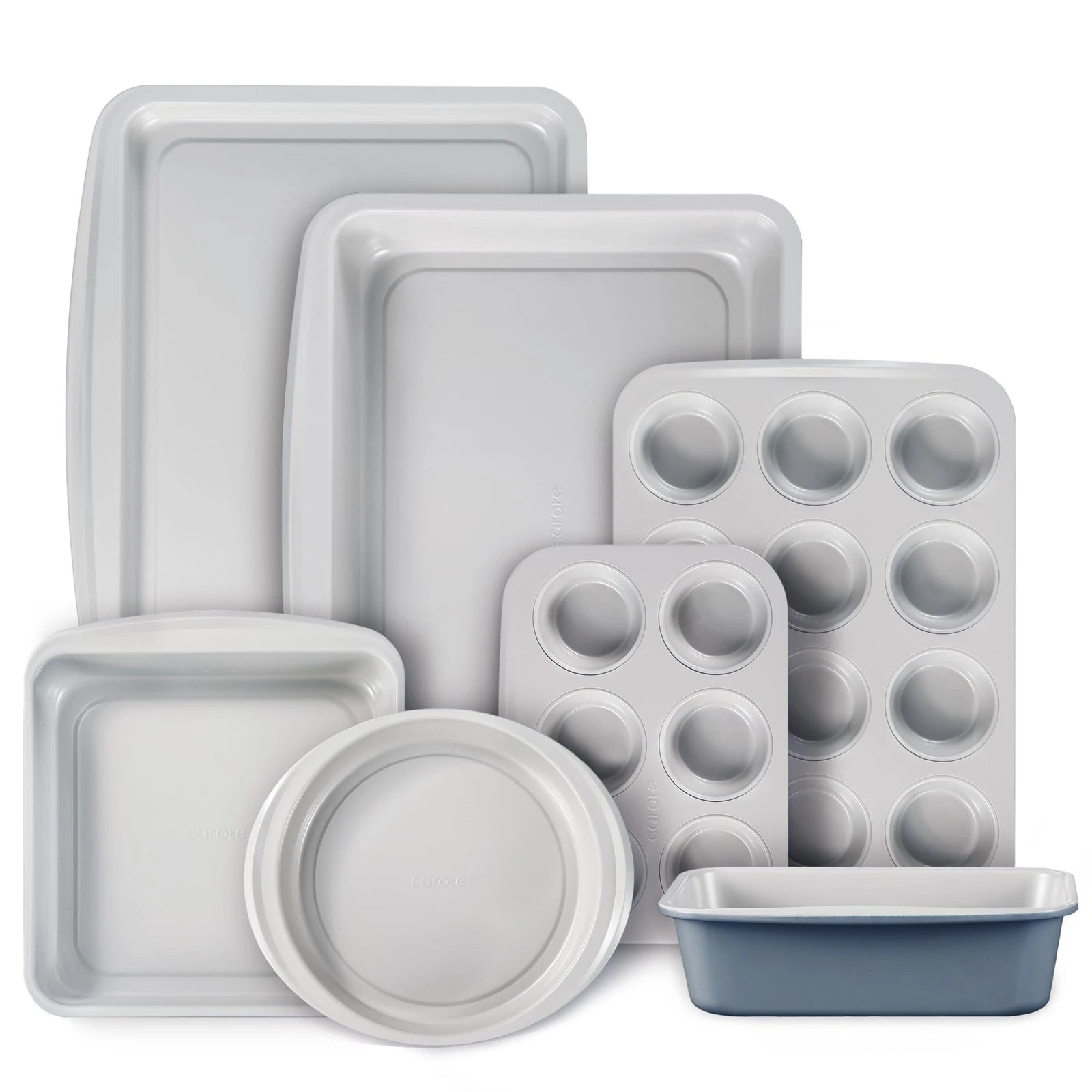 7-Piece Nonstick Stackable Baking Pans Set - Bakeware Sets Including Cookie S...