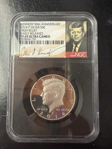 2014-P ~ Kennedy 50th Anniversary ~ High Relief ~ Ultra Cameo ~ PF69