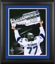 Victor Hedman Lightning 2020 SC Champs Framed Signed 16x20 Photo w/Inscs - LE 20