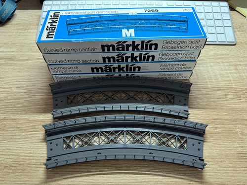 6 rampas Märklin H0 7266 plástico curvado buen estado 4x en embalaje original | Condition: Gebraucht