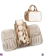 Bolsa de Maquillaje Prite Grande Impermeable - Amplio Organizador de Viaje con Soporte para Cepillo