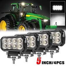 4x 4inch Led Tractor Work Lights 12v 24v Flood Beam Cube Pods For Offroad Truck