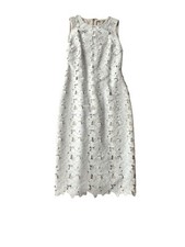 ALICE + OLIVIA Lace Pattern Faux Leather Midi Length Dress Size: 4