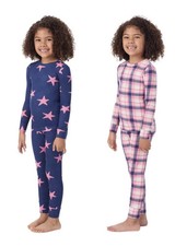 Saint Eve Kids 4pc Thermal PJ Set Girls 2T Pink Stars - Brand New with Tags