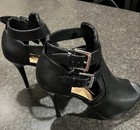 Brash Women's Black High Heel Open Toe Strappy Platform Size 8 EUC — photo 1