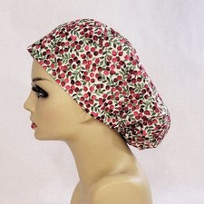 Woman Scrub Hat, Surgical Cap, Nurses Hat, Medical Caps, Berries, USA Made
