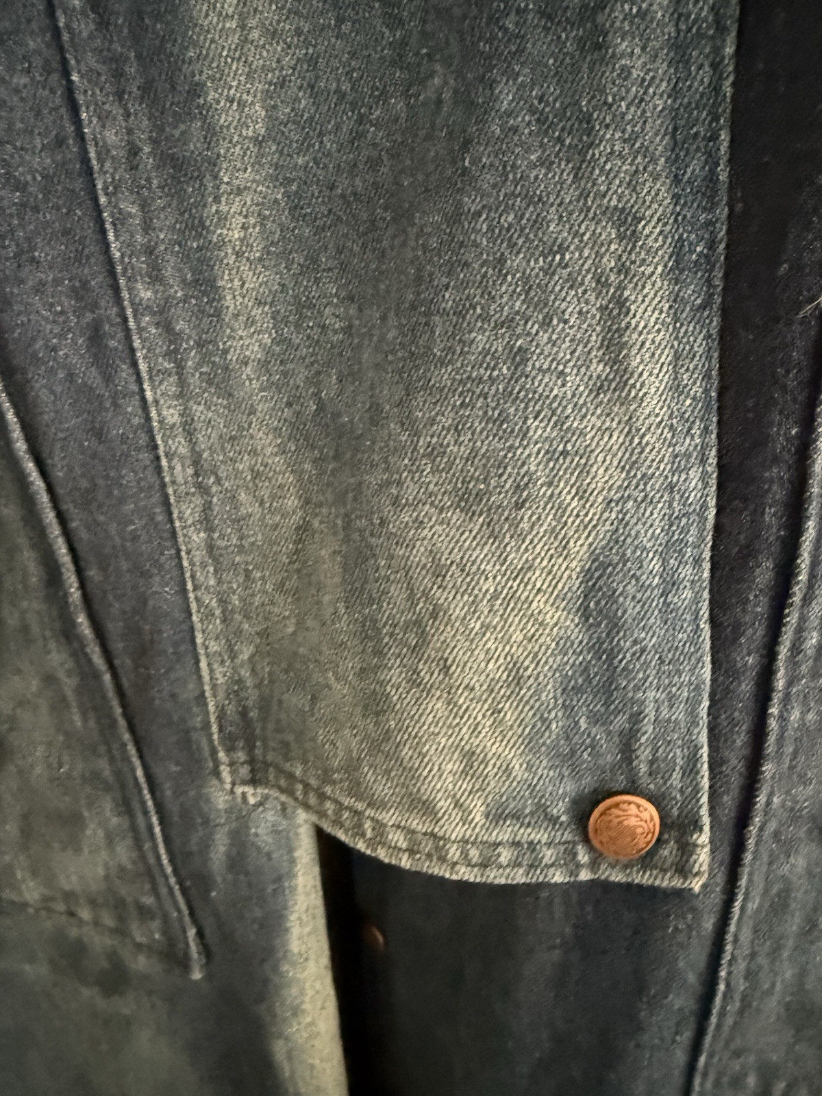 Vintage Men’s Saddlesmith Outfitters By Action Duster Size Large Blue Denim 