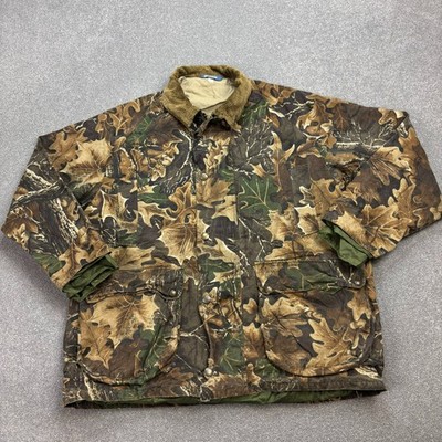 RealTree Jacket Adult Large Brown Workwear Canvas Camo Hunting Corduroy Men*