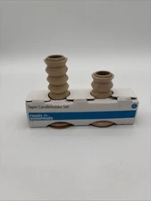 2pk Wood Taper Candle Holder Natural Wood - Room Essentials, NEW