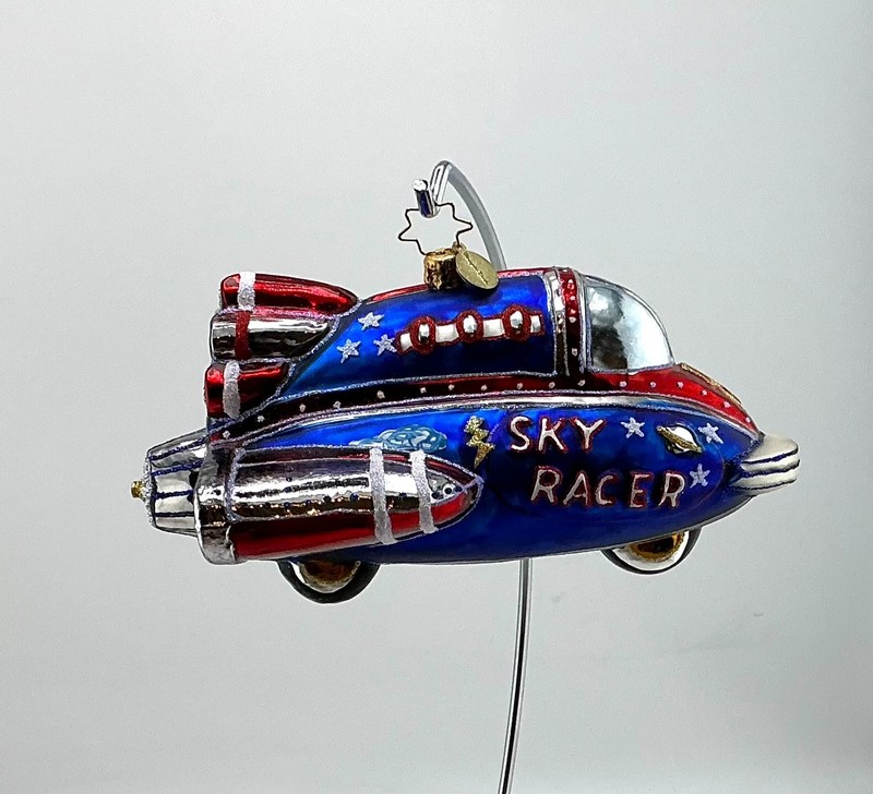 RADKO SKY RACER GLASS CHRISTMAS ORNAMENT  1015006 (2010)