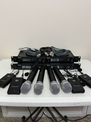 Lot 4 Shure SLX4 Receivers G4 Band 470-494MHz + 8 GTD Audio Mics FREE SHIP
