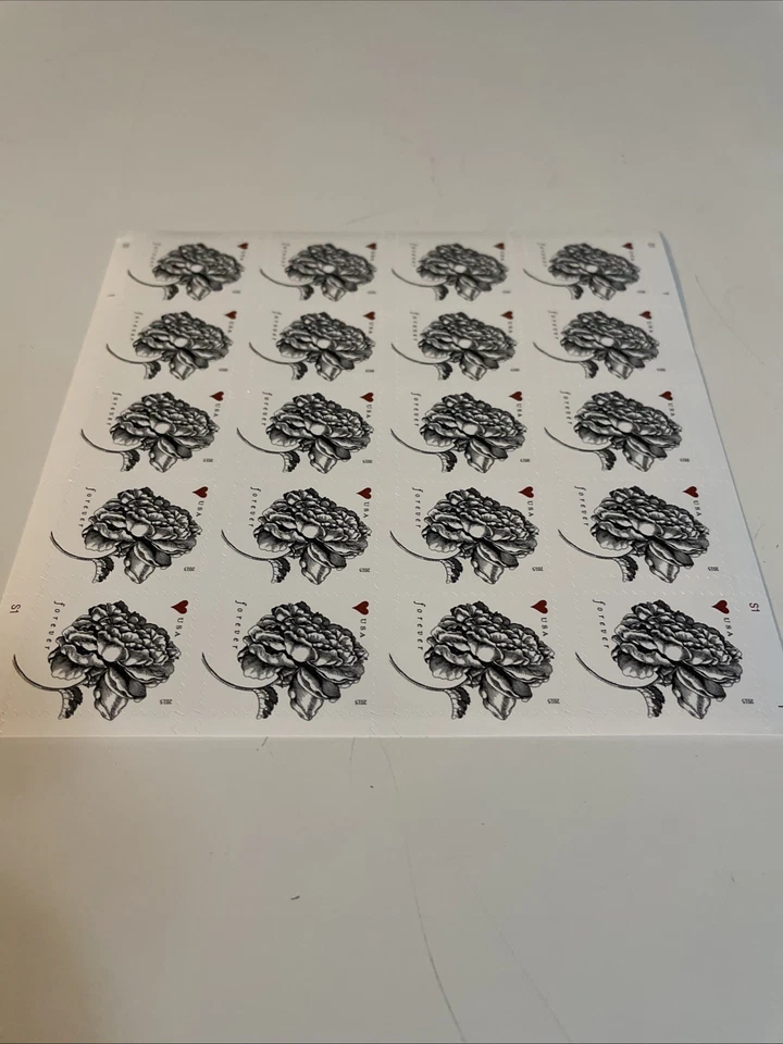 Vintage Rose Sheet of 20 (100 Total) Forever Stamps MNH #4959 - Free Ship - Image 2 of 3